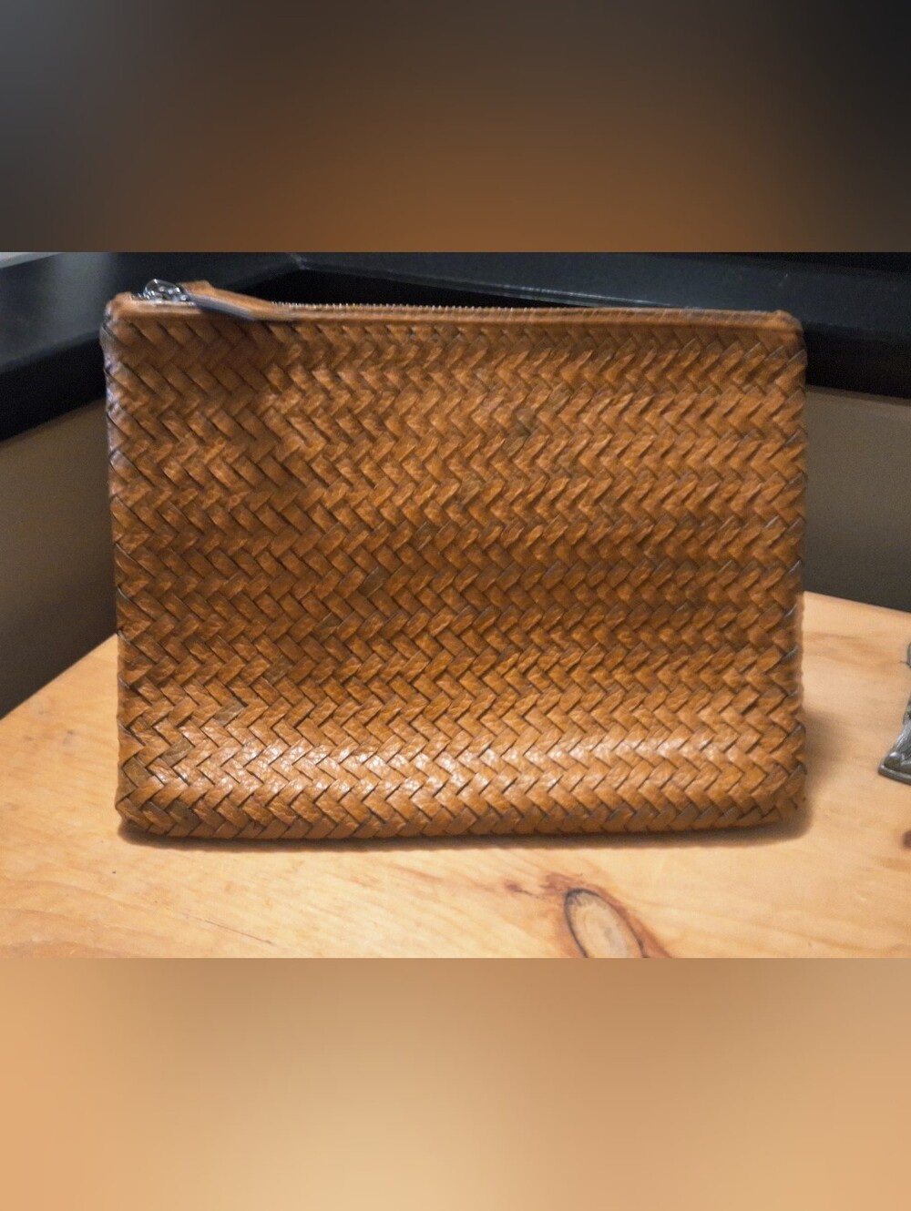 Cole Hann Woven Leather Clutch Pouch